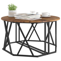 Produktbild för Kaffeebord Gammalt trä 80 x 80 x 42 cm Konstruerat trä och stål