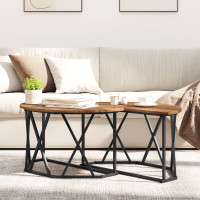 Produktbild för Kaffeebord Gammalt trä 80 x 80 x 42 cm Konstruerat trä och stål