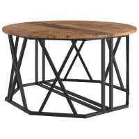 Produktbild för Kaffeebord Gammalt trä 80 x 80 x 42 cm Konstruerat trä och stål