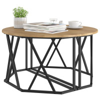 Produktbild för Kaffeebord Artisan Ek 80 x 80 x 42 cm Konstruerat trä och stål