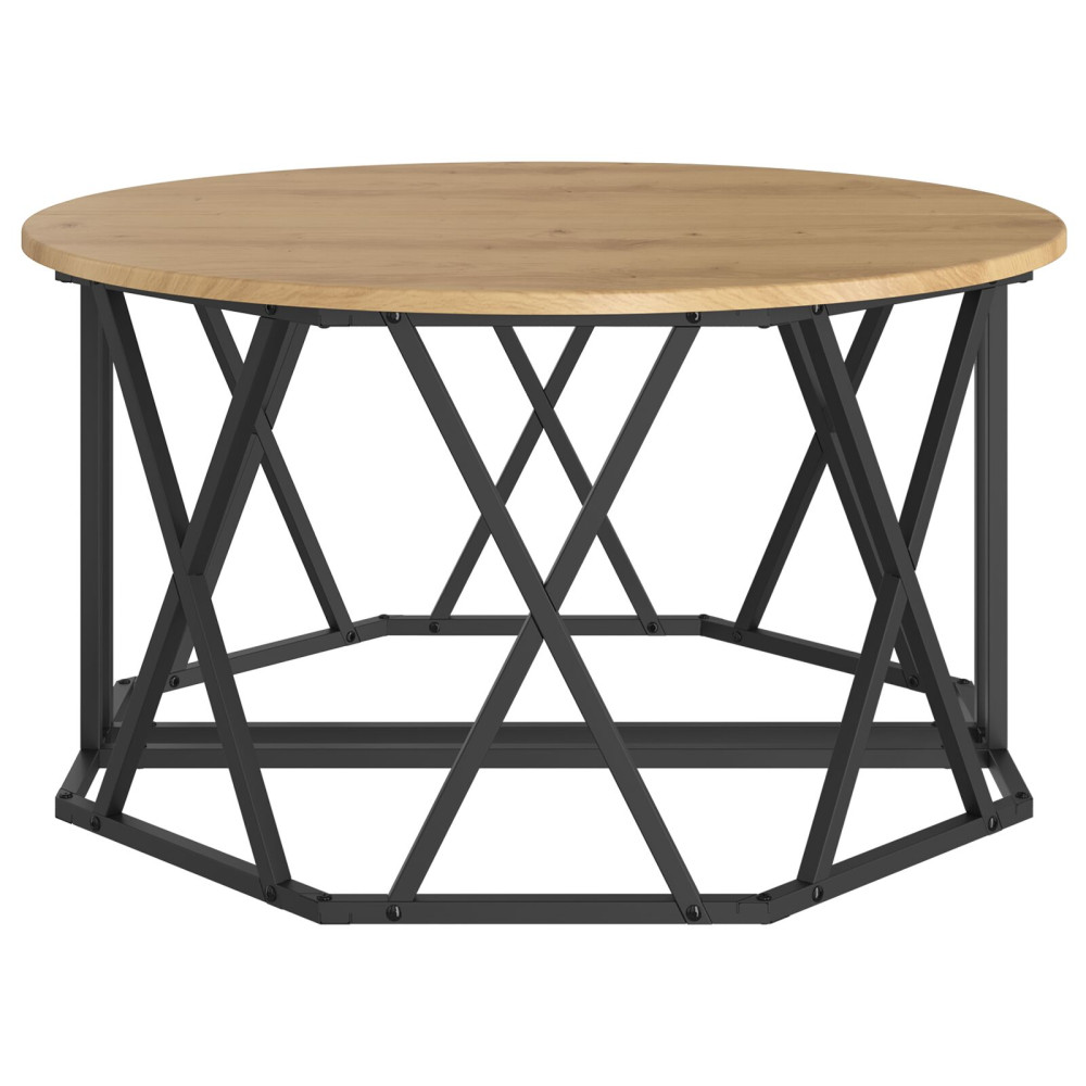 Produktbild för Kaffeebord Artisan Ek 80 x 80 x 42 cm Konstruerat trä och stål