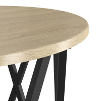 Produktbild för Nestande Sidobord 3 pcs Sonoma-ek Konstruerat trä och stål