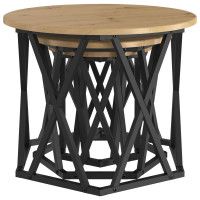 Produktbild för Nestande Sidobord 3 pcs Artisan Ek Konstruerat trä och stål