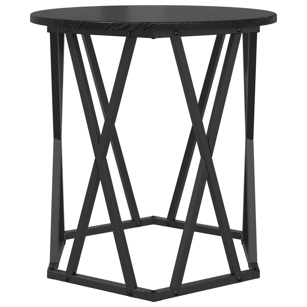 Produktbild för Kaffeebord 2 pcs Svart Ek Konstruerat trä och stål