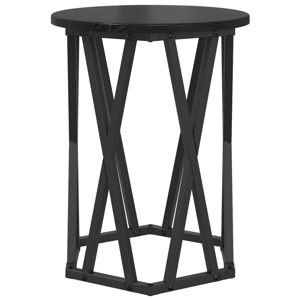 Produktbild för Kaffeebord 2 pcs Svart Ek Konstruerat trä och stål