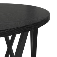 Produktbild för Kaffeebord 2 pcs Svart Ek Konstruerat trä och stål