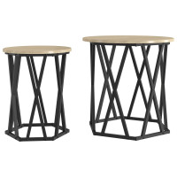 Produktbild för Kaffeebord 2 pcs Sonoma-ek Konstruerat trä och stål