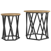 Produktbild för Kaffeebord 2 pcs Artisan Ek Konstruerat trä och stål