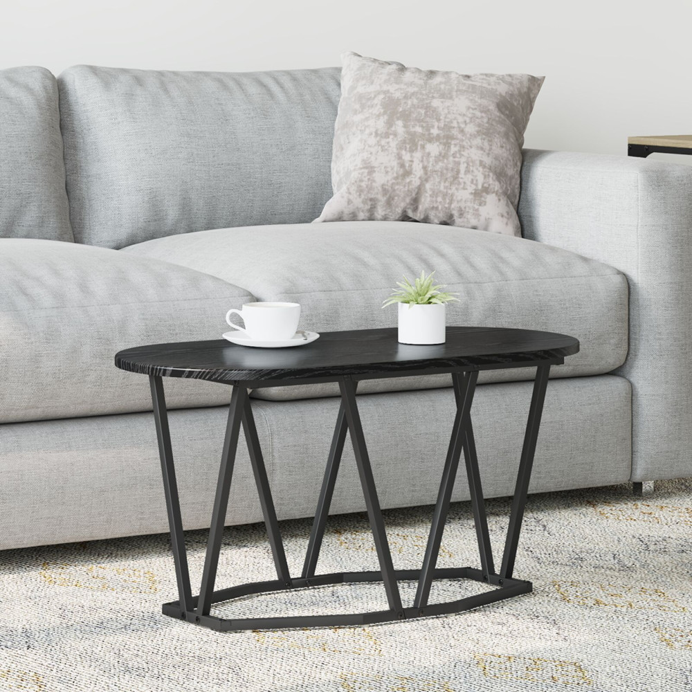 Produktbild för Kaffeebord Svart Ek 80 x 40 x 40.5 cm