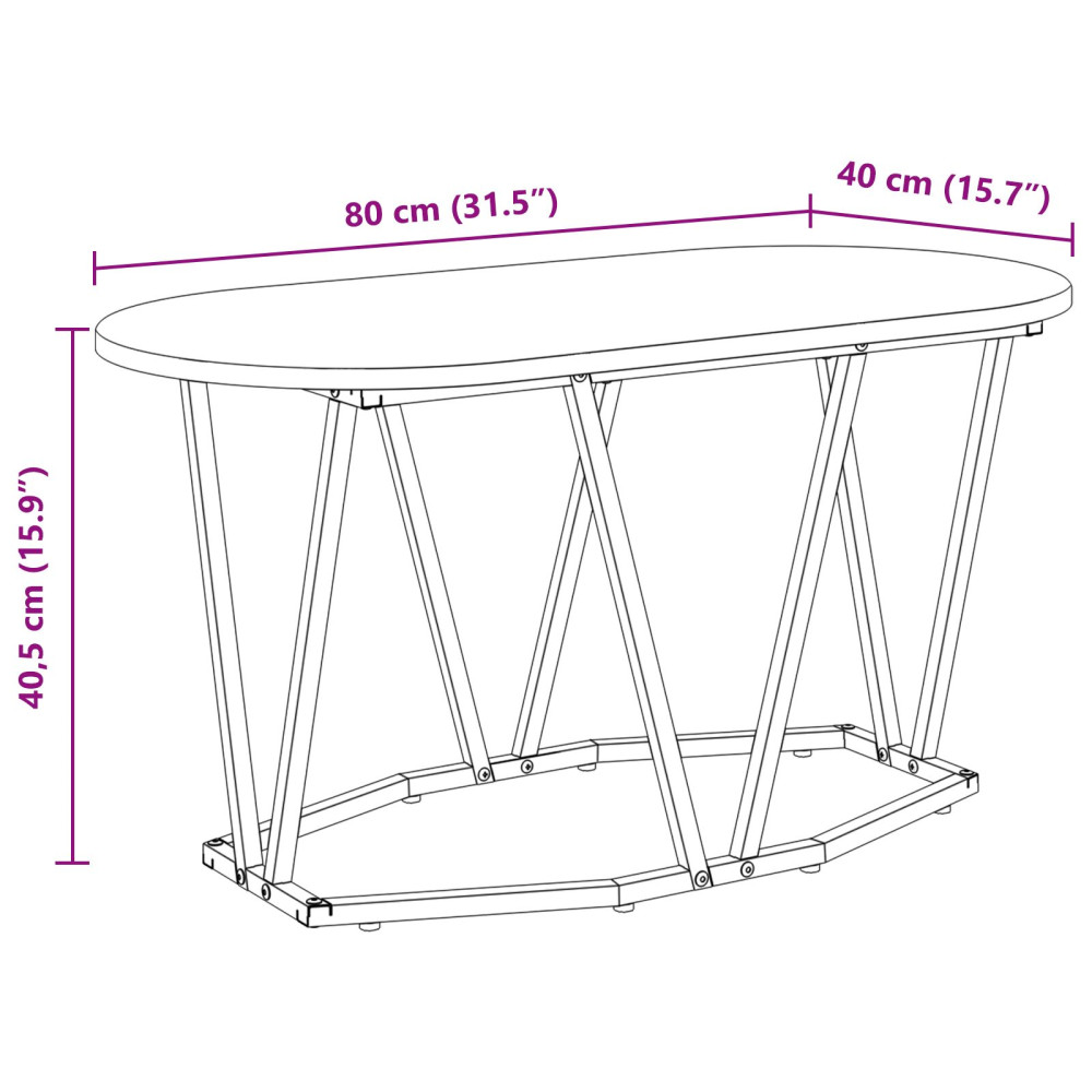 Produktbild för Kaffeebord Gammalt trä 80 x 40 x 40.5 cm