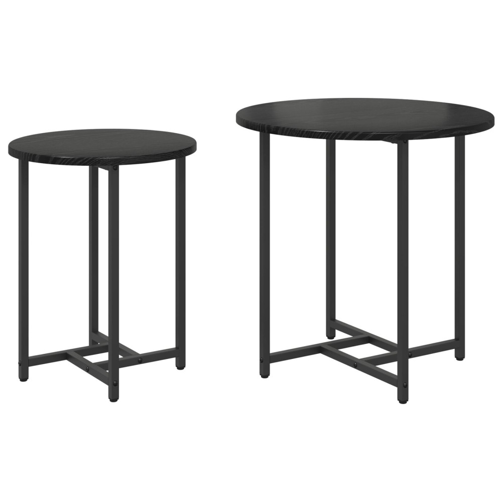 Produktbild för Sidobordsset 2 pcs Svart Ek