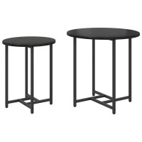Produktbild för Sidobordsset 2 pcs Svart Ek