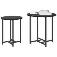 Produktbild för Sidobordsset 2 pcs Svart Ek