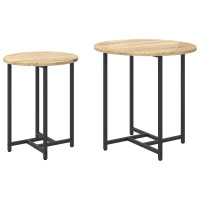 Produktbild för Sidobordsset 2 pcs Sonoma Ek och Svart