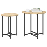 Produktbild för Sidobordsset 2 pcs Sonoma Ek och Svart