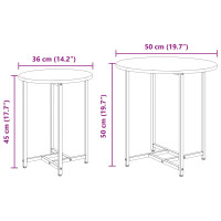 Produktbild för Sidobordsset 2 pcs Gammalt trä och svart