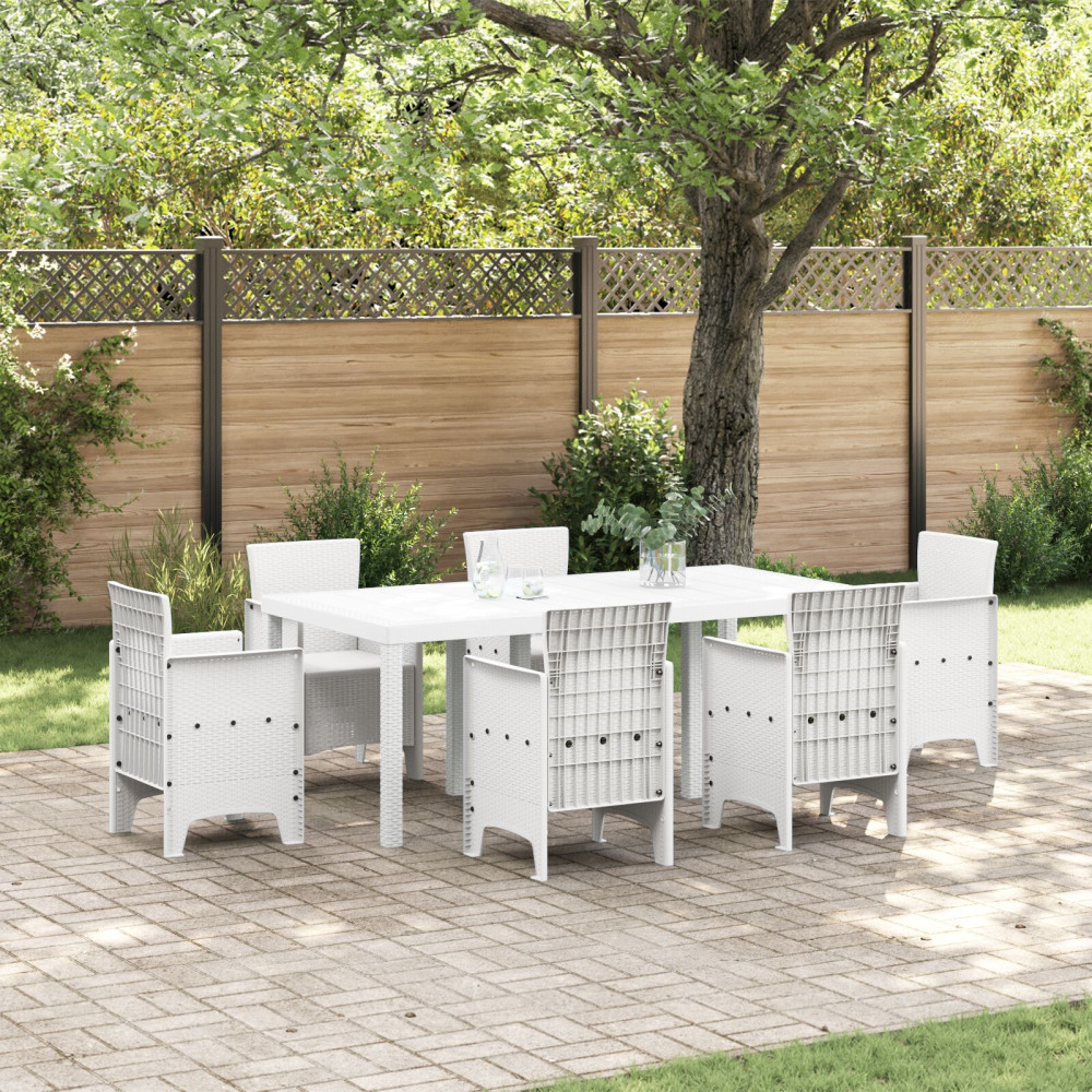 Produktbild för Trädgårdsbord Vit 200 x 100 x 73 cm konstrotting