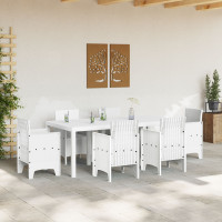 Produktbild för Trädgårdsbord Vit 200 x 100 x 73 cm konstrotting