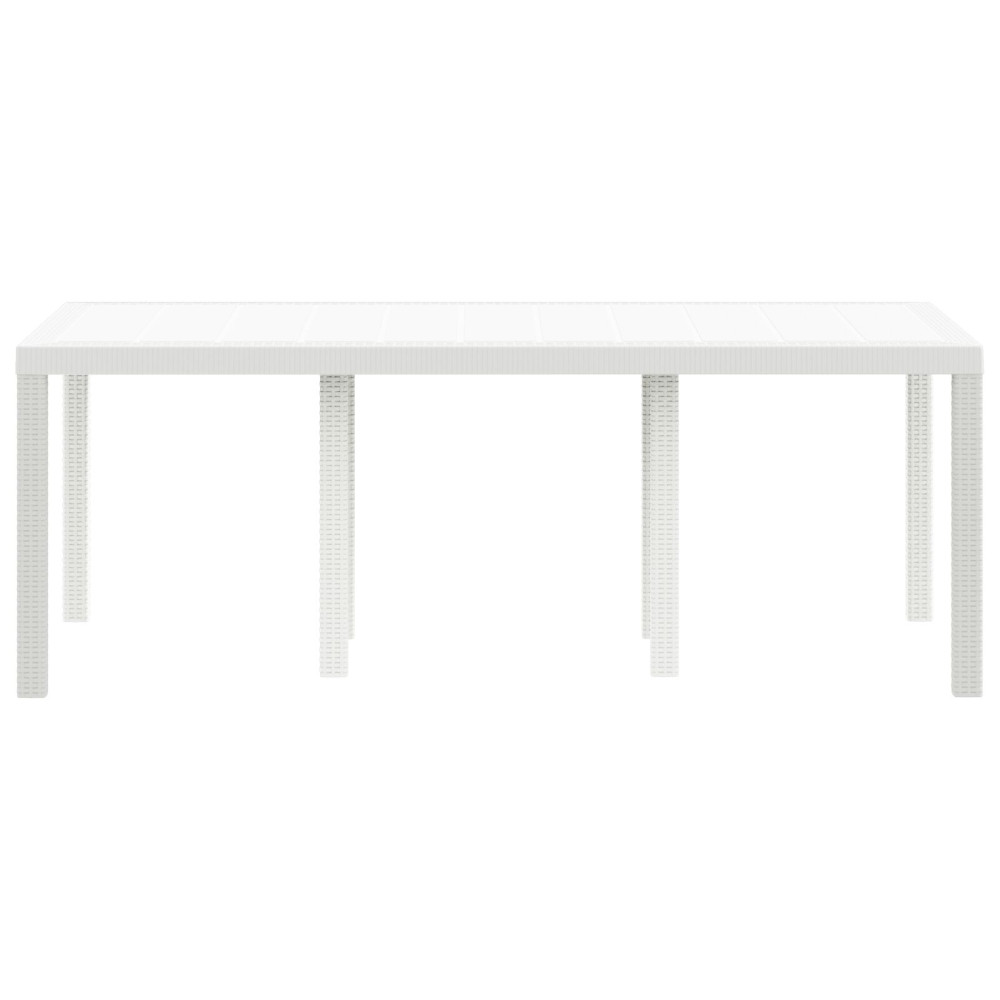 Produktbild för Trädgårdsbord Vit 200 x 100 x 73 cm konstrotting