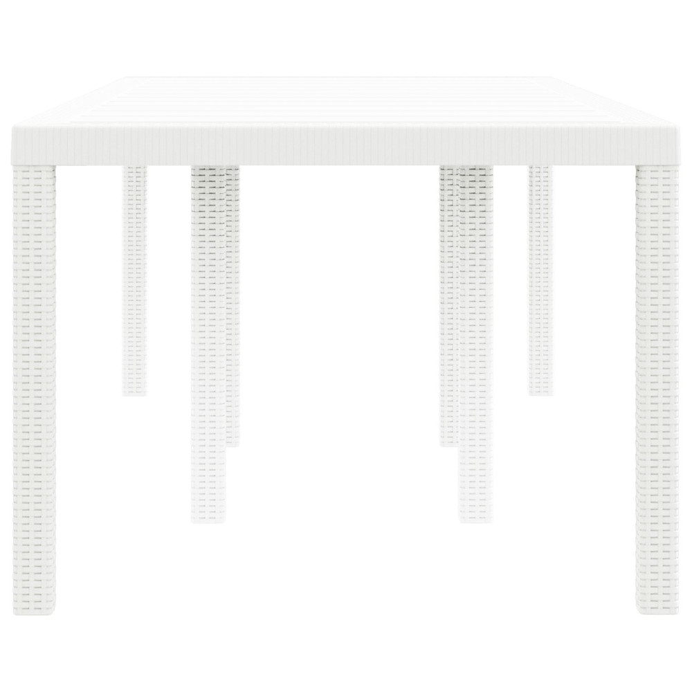 Produktbild för Trädgårdsbord Vit 200 x 100 x 73 cm konstrotting