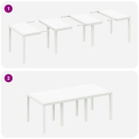 Produktbild för Trädgårdsbord Vit 200 x 100 x 73 cm konstrotting