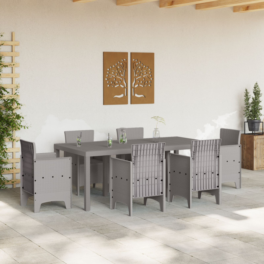 Produktbild för Trädgårdsbord Ljusgrå 200 x 100 x 73 cm konstrotting