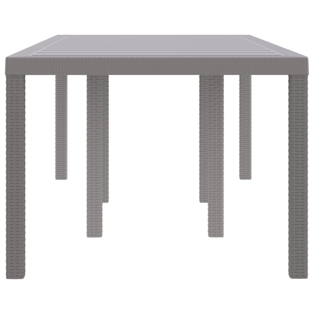 Produktbild för Trädgårdsbord Ljusgrå 200 x 100 x 73 cm konstrotting