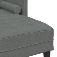 Produktbild för Soffset med kudde 2 pcs Mörkgrå Polyester