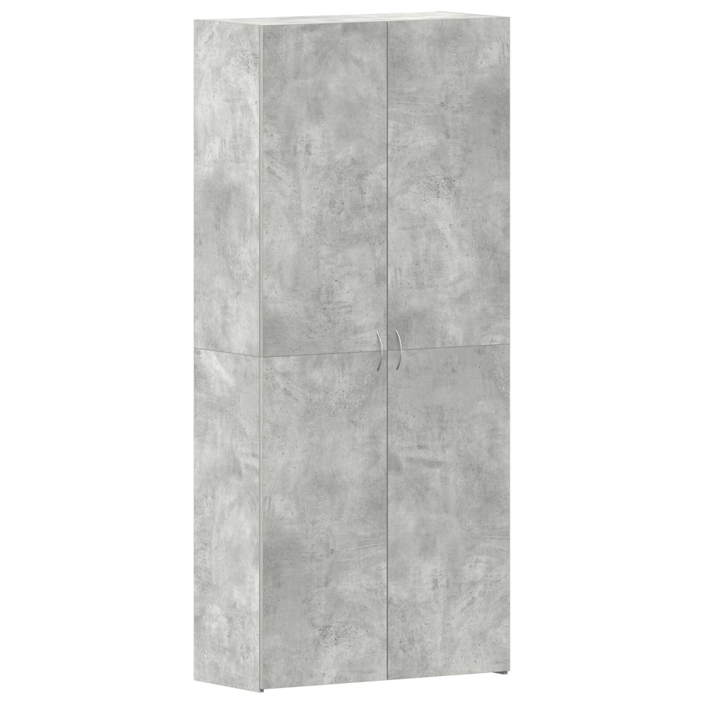Produktbild för Skoskåp med hylla Grå 80 x 35.5 x 180 cm Konstruerat trä