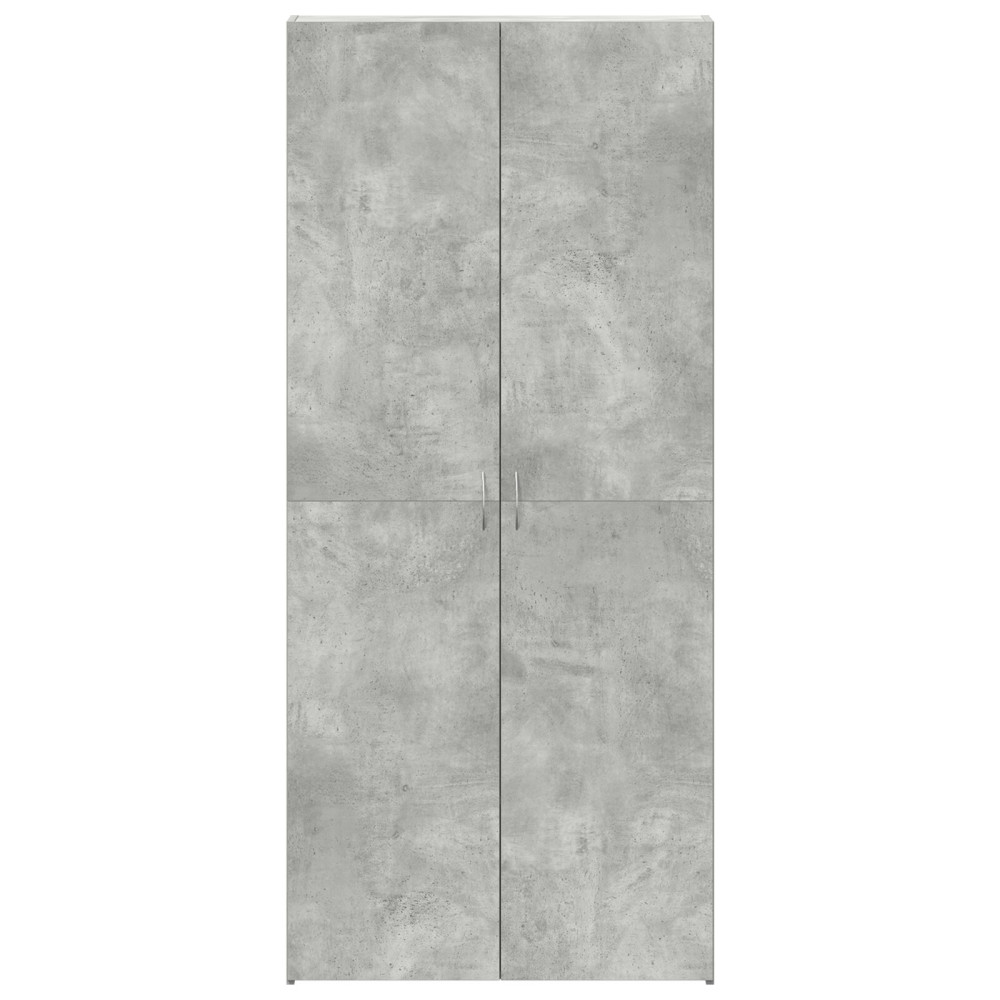 Produktbild för Skoskåp med hylla Grå 80 x 35.5 x 180 cm Konstruerat trä