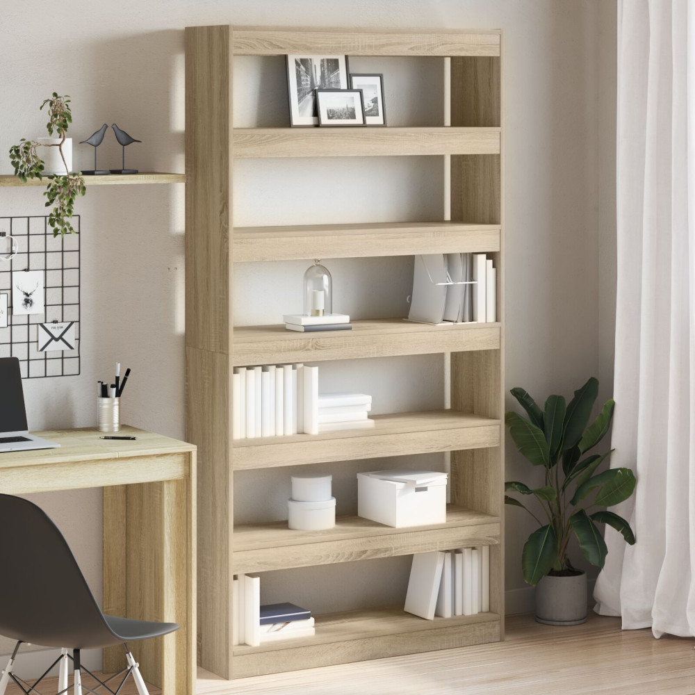 Produktbild för Bokskåp Sonoma-ek 100 x 30 x 198 cm Konstruerat trä