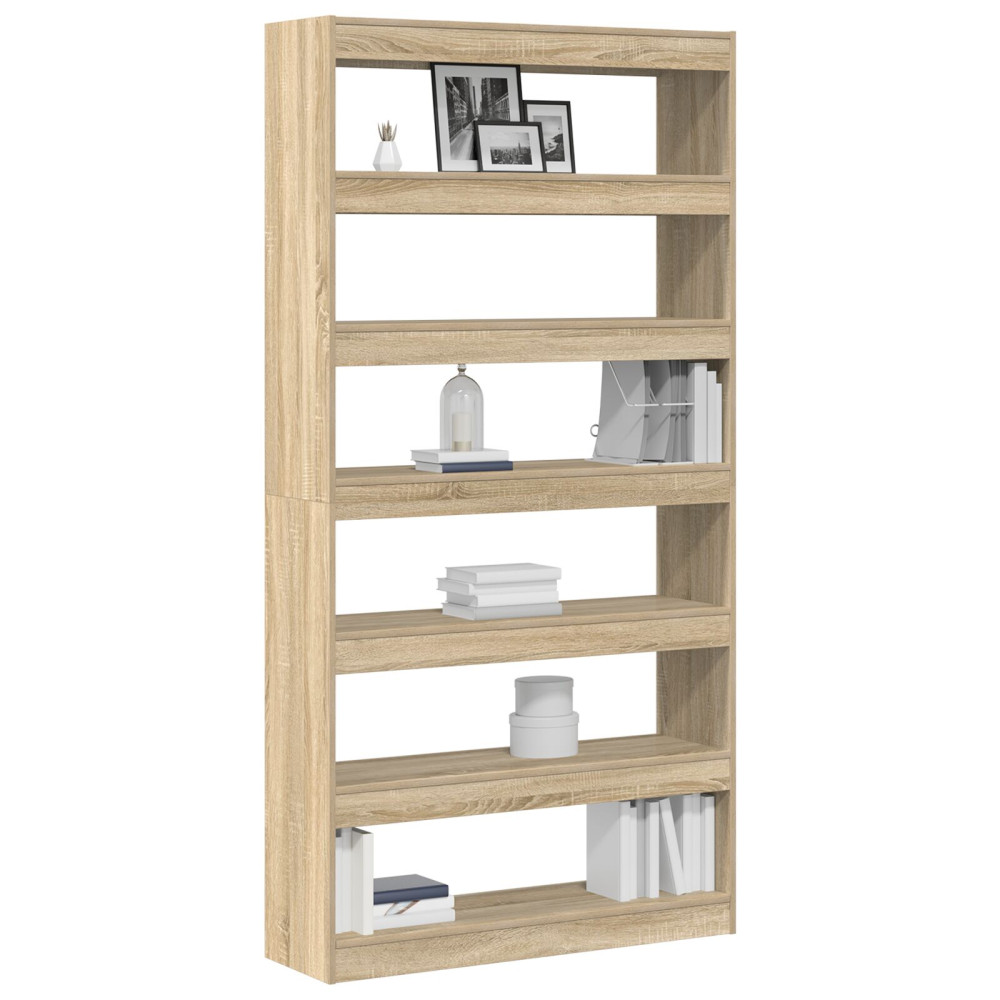 Produktbild för Bokskåp Sonoma-ek 100 x 30 x 198 cm Konstruerat trä