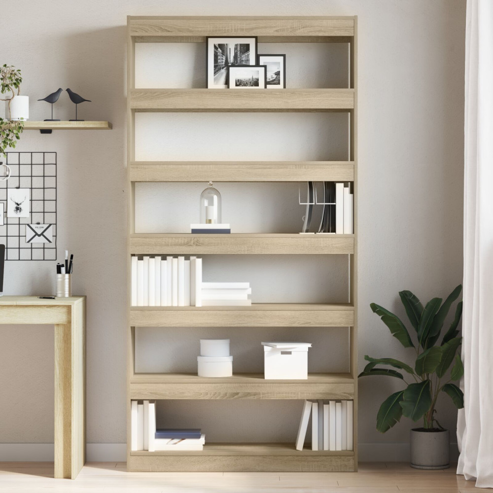 Produktbild för Bokskåp Sonoma-ek 100 x 30 x 198 cm Konstruerat trä