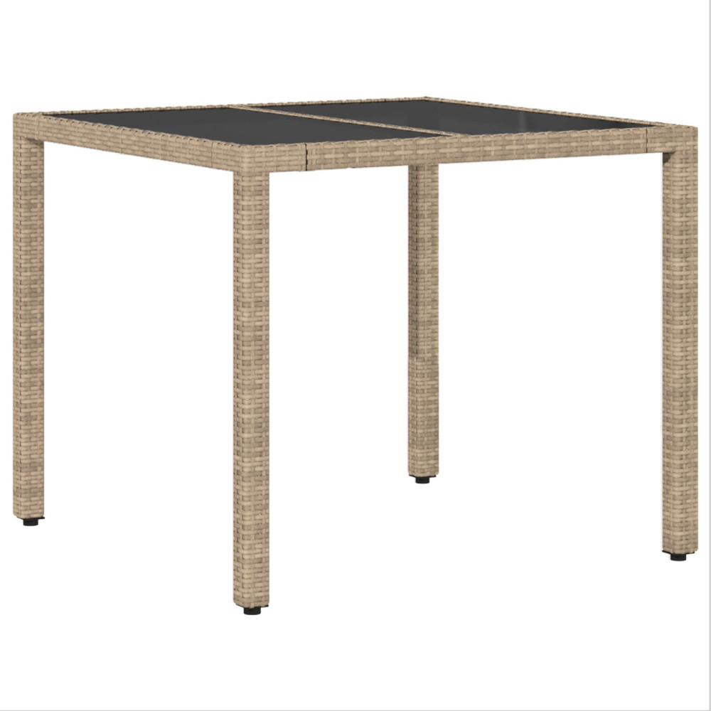 Produktbild för Trädgårdsmöbelset 3 pcs Beige konstrotting