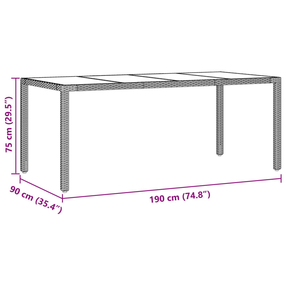 Produktbild för Trädgårdsmöbelset 9 pcs Beige konstrotting