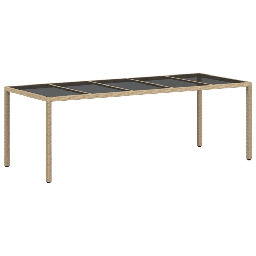 Produktbild för Trädgårdsmöbelset 11 pcs Beige konstrotting