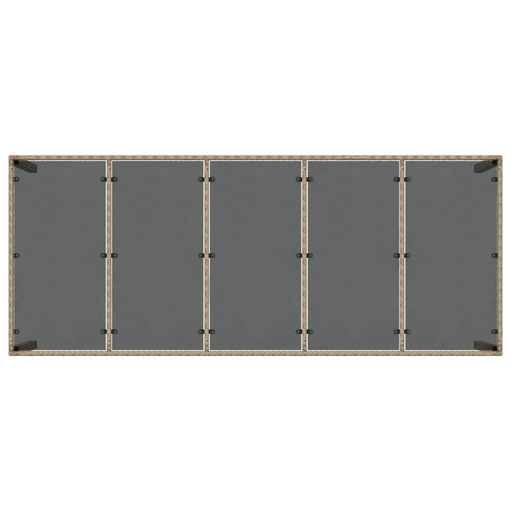 Produktbild för Trädgårdsmöbelset 11 pcs Beige konstrotting