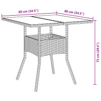 Produktbild för Trädgårdsmöbelset 5 pcs Svart konstrotting