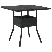Produktbild för Trädgårdsmöbelset 5 pcs Svart konstrotting