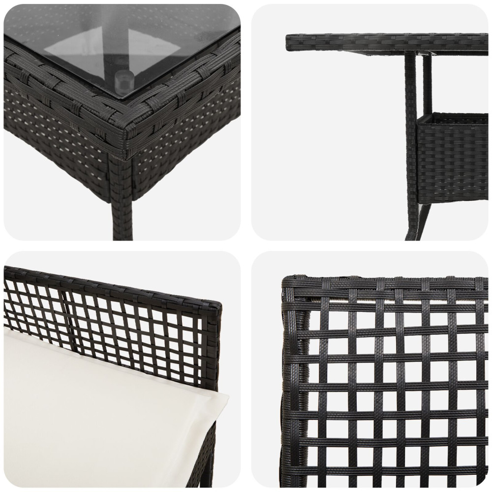 Produktbild för Trädgårdsmöbelset 5 pcs Svart konstrotting