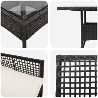 Produktbild för Trädgårdsmöbelset 5 pcs Svart konstrotting