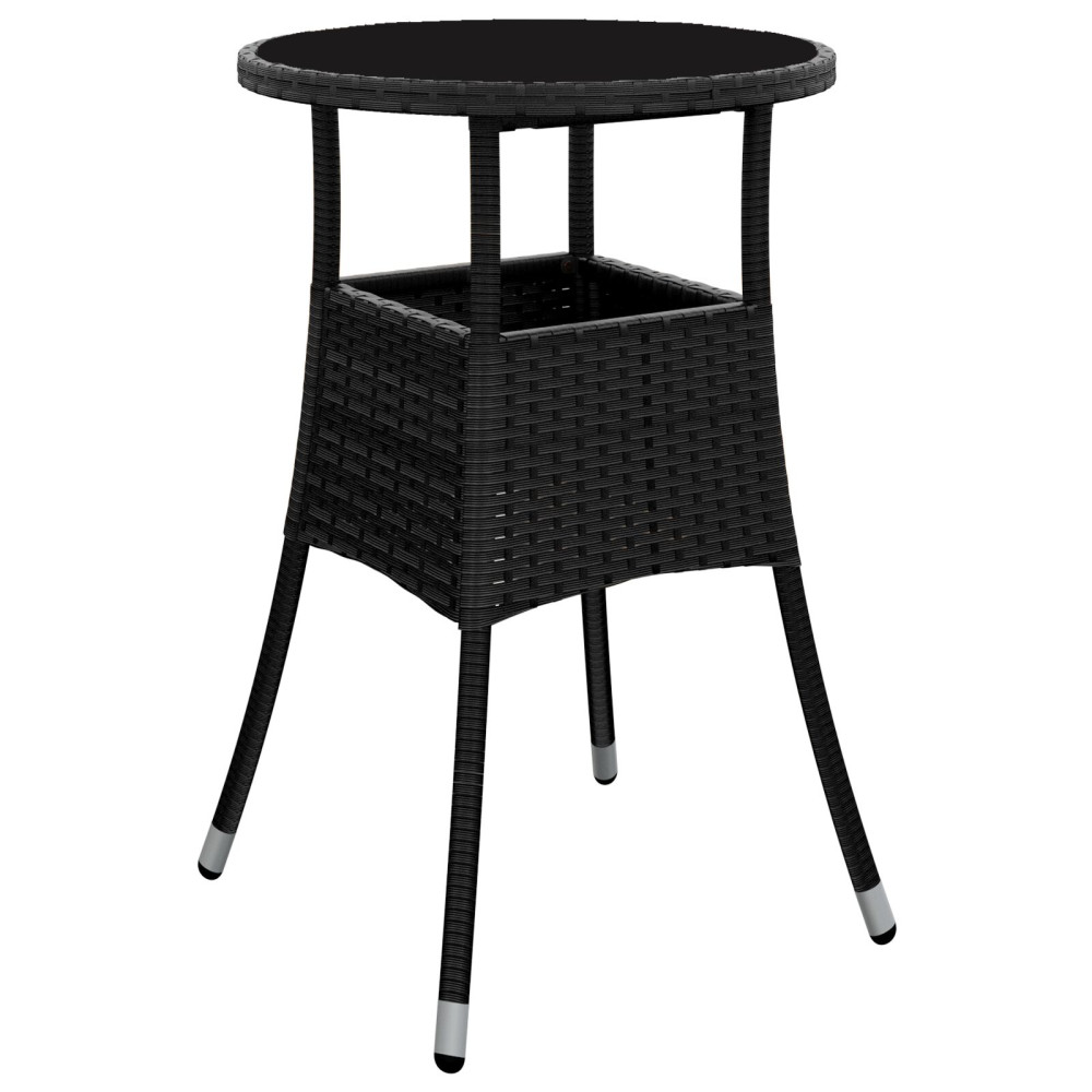 Produktbild för Trädgårdsmöbelset 5 pcs Svart konstrotting