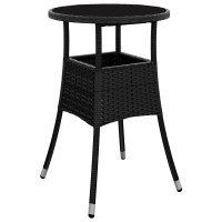Produktbild för Trädgårdsmöbelset 5 pcs Svart konstrotting