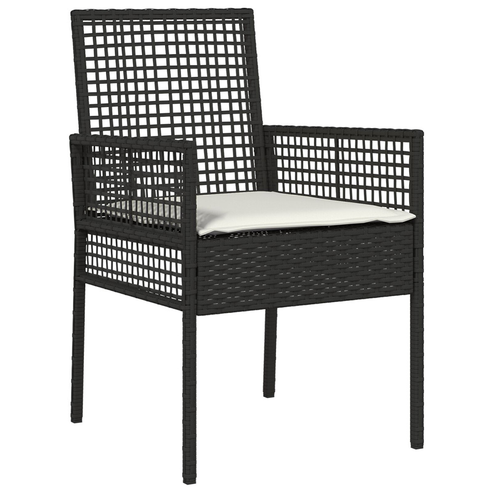 Produktbild för Trädgårdsmöbelset 5 pcs Svart konstrotting