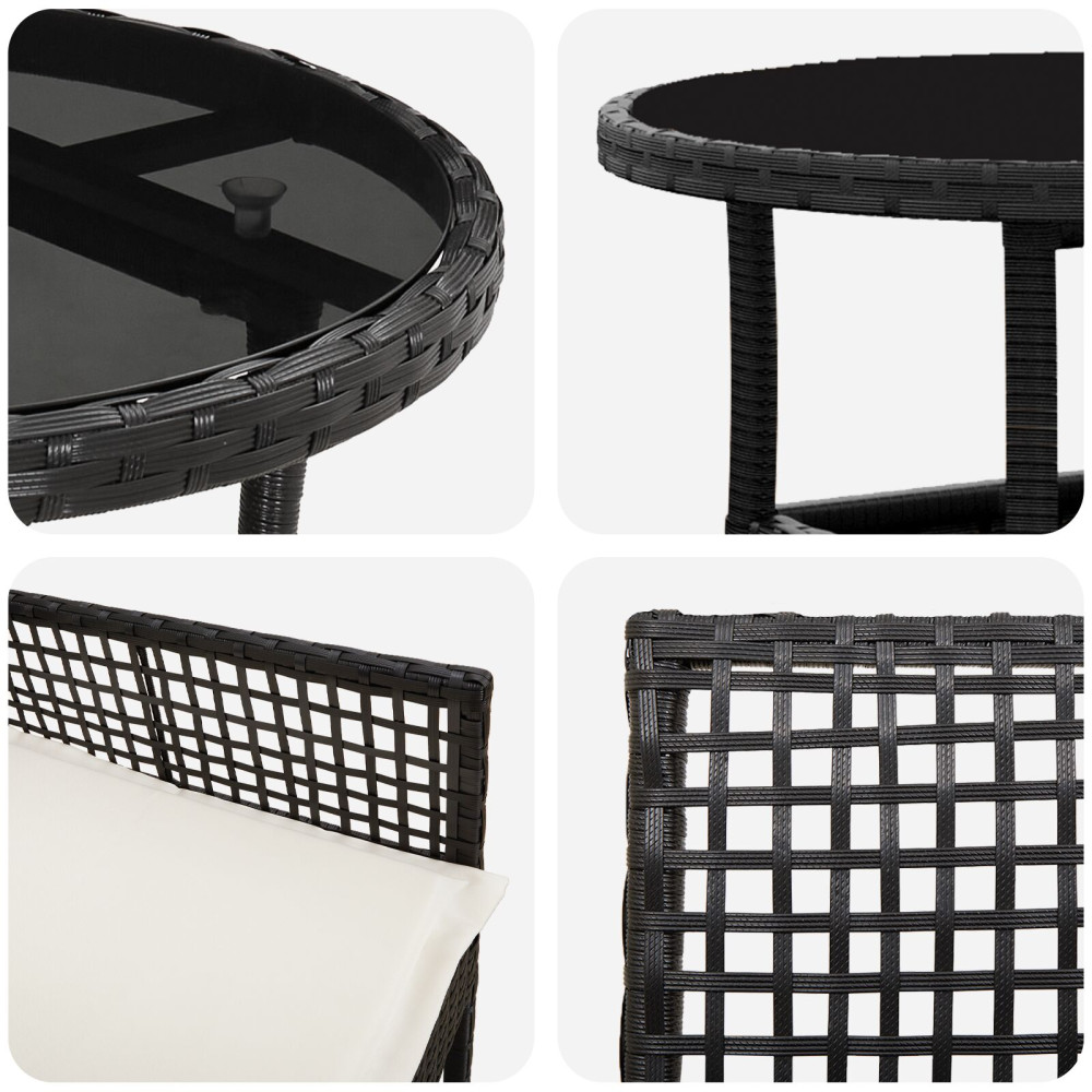 Produktbild för Trädgårdsmöbelset 5 pcs Svart konstrotting