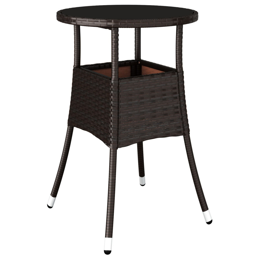 Produktbild för Trädgårdsmöbelset 3 pcs Brun konstrotting