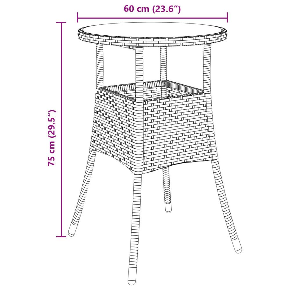 Produktbild för Trädgårdsmöbelset 5 pcs Brun konstrotting