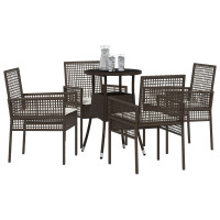 Produktbild för Trädgårdsmöbelset 5 pcs Brun konstrotting