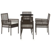 Produktbild för Trädgårdsmöbelset 5 pcs Brun konstrotting