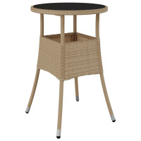 Produktbild för Trädgårdsmöbelset 3 pcs Beige konstrotting